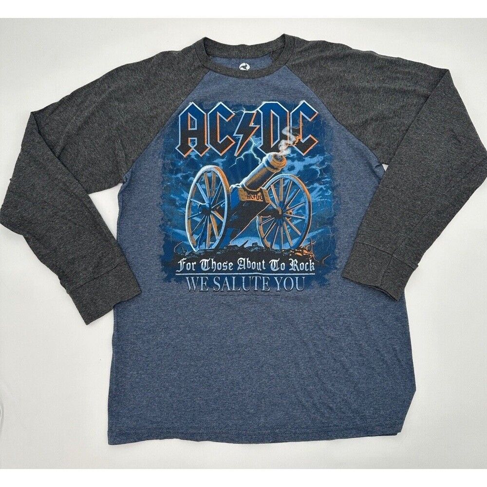 ACDC Liquid Blue Shirt Raglan For Those About‎ To Rock Adult Medium